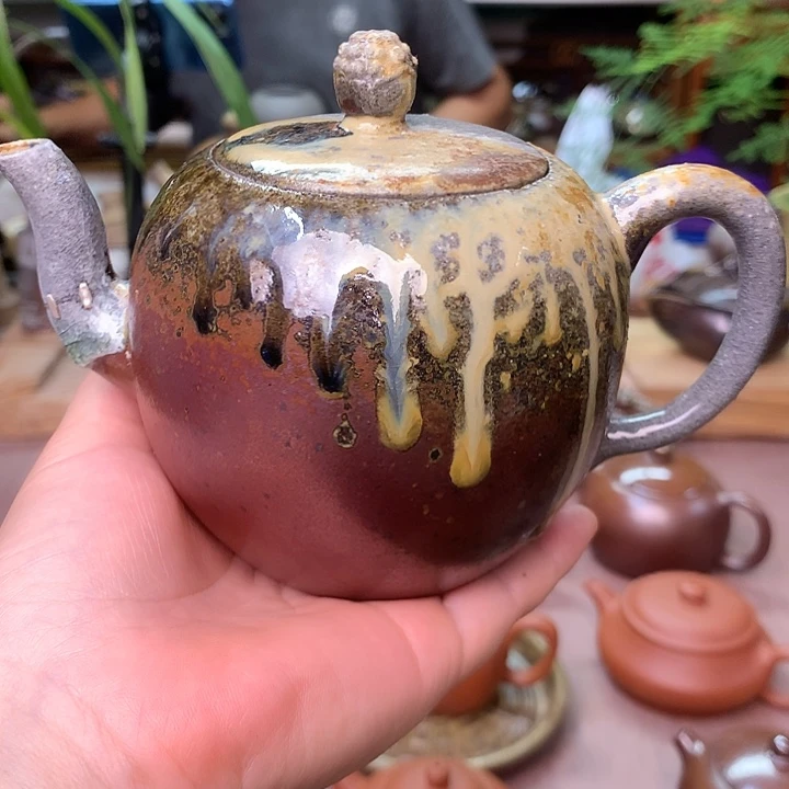 茶壶紫砂纯自然高温无釉裸柴烧