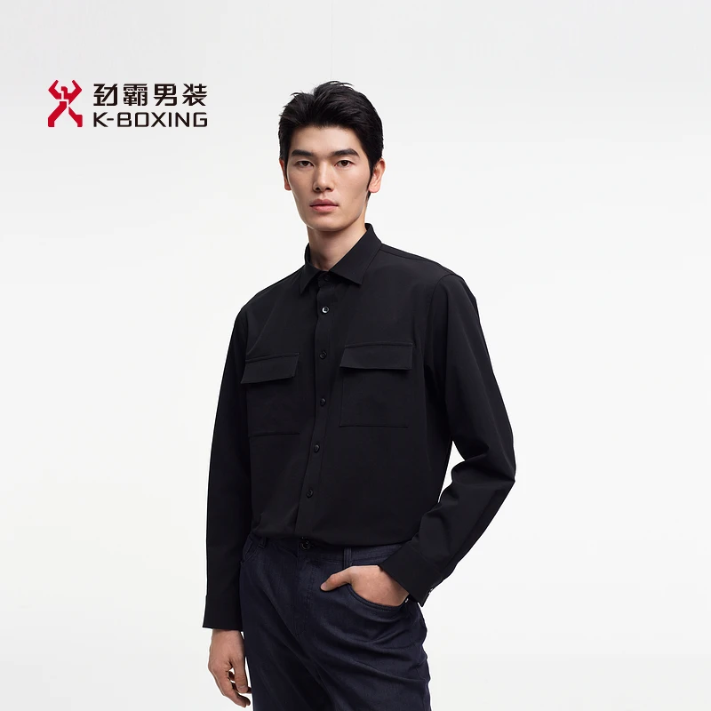 劲霸男装春夏时尚商务通勤外套型休闲衬衫秋季长袖衬衣┃BJCE1359
