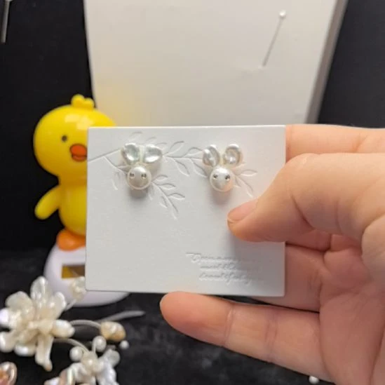 淡水珍珠耳饰银S925镶嵌耳钉福利