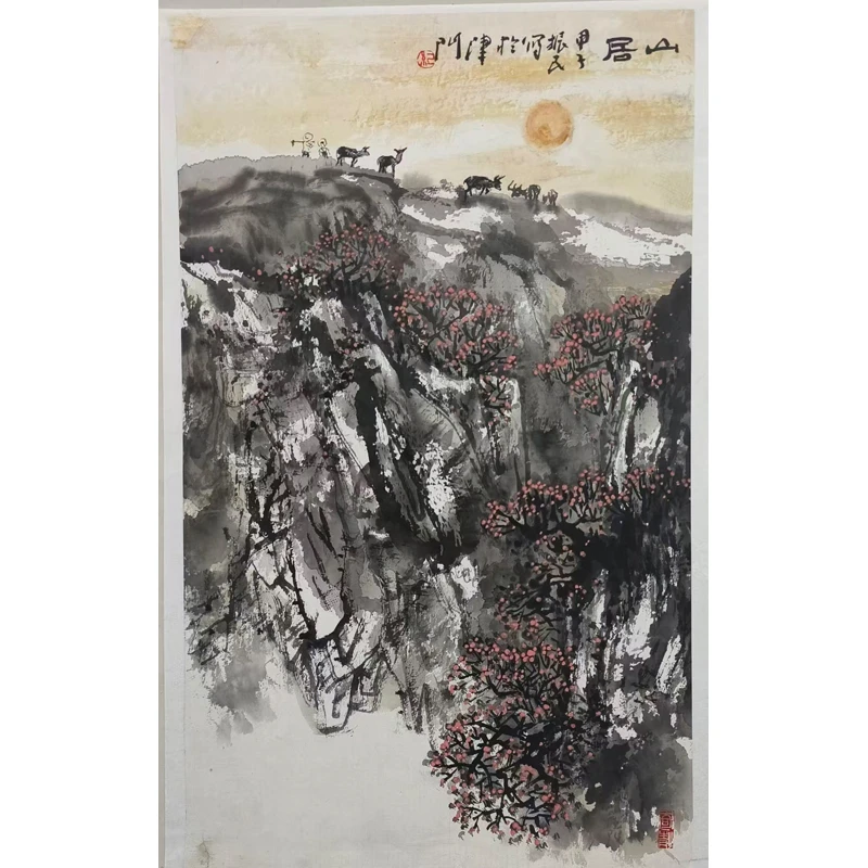 F04  《山居图》纪振明  68x40cm  纸本镜片