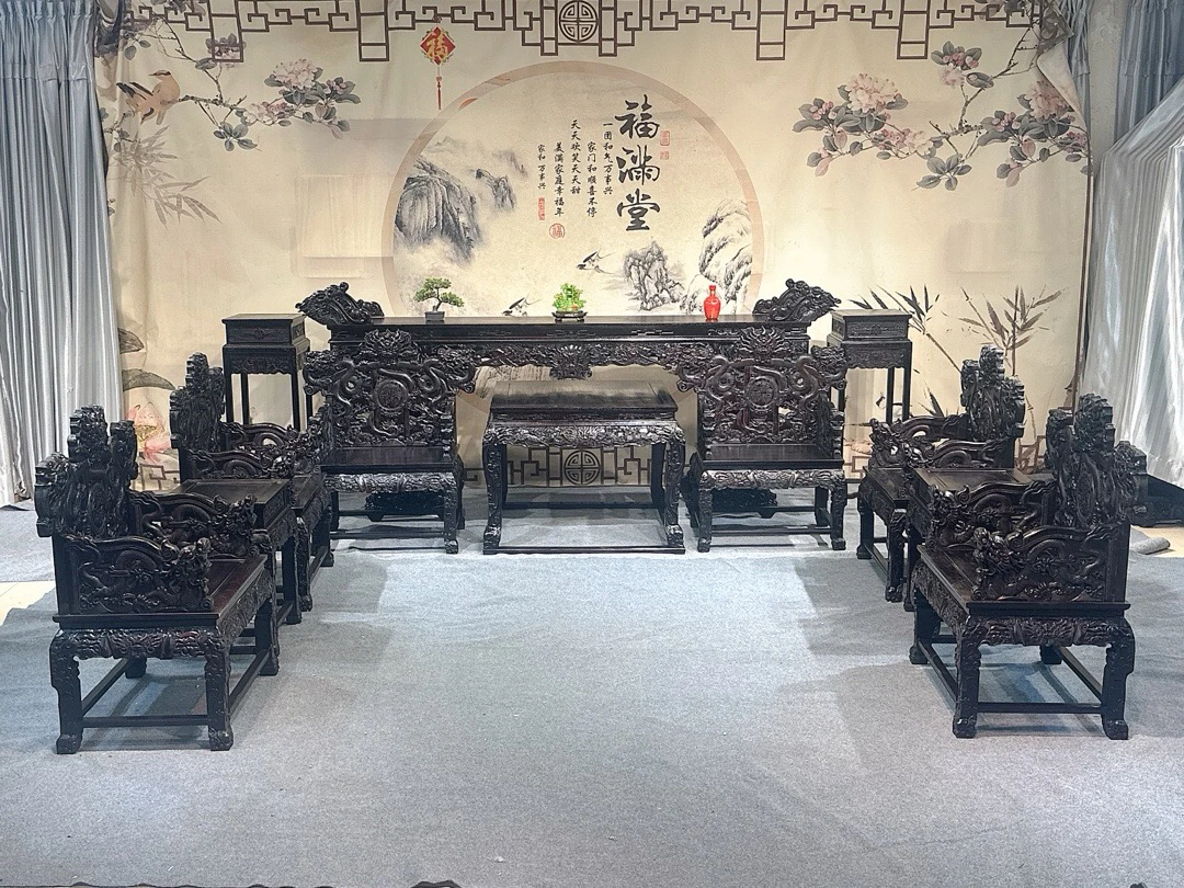 住宅家具 雕龙中堂十二件套