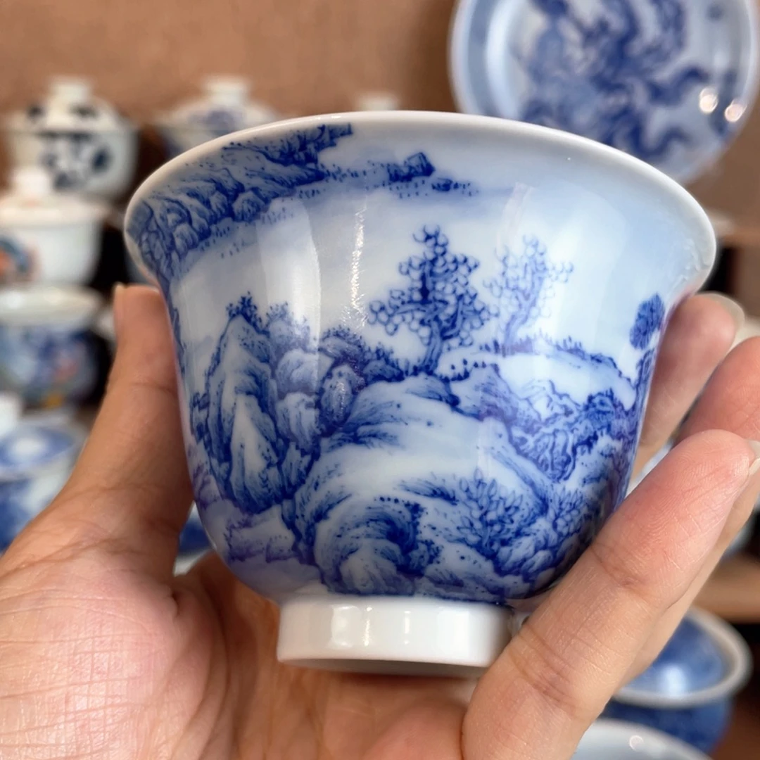 泥藝瓷梦山水铃铛杯