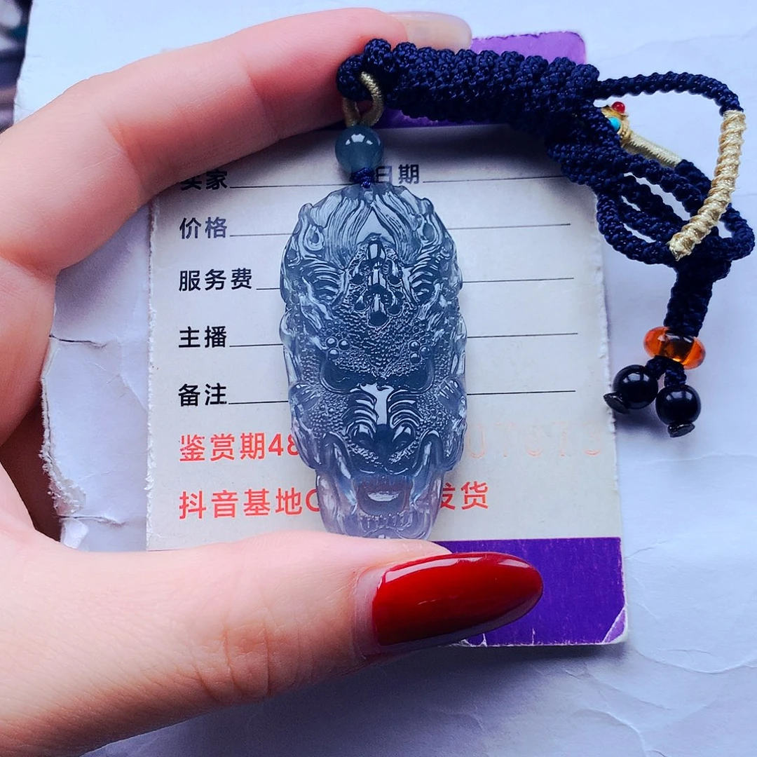 广***长翡翠未镶嵌颈饰纯天然Ａ货翡翠，挂件