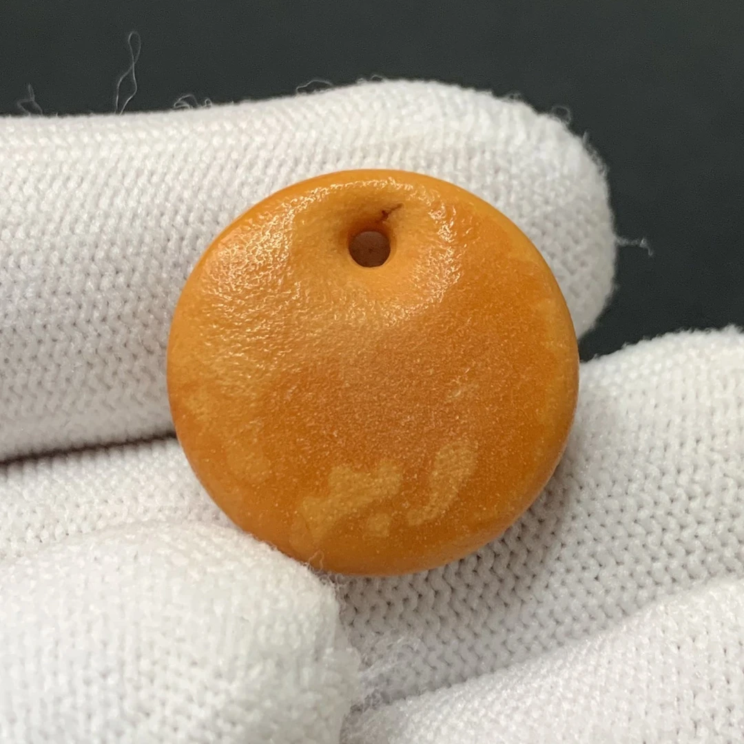 B1010保真原矿俄料尺寸22*7mm蜜蜡饼子扣子单颗隔珠-支持复检