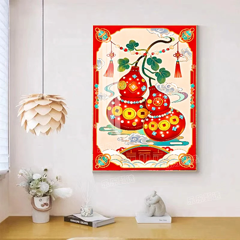 【乐乐甄选钻石画】满钻【福禄】可爱节日手工DIY装饰画