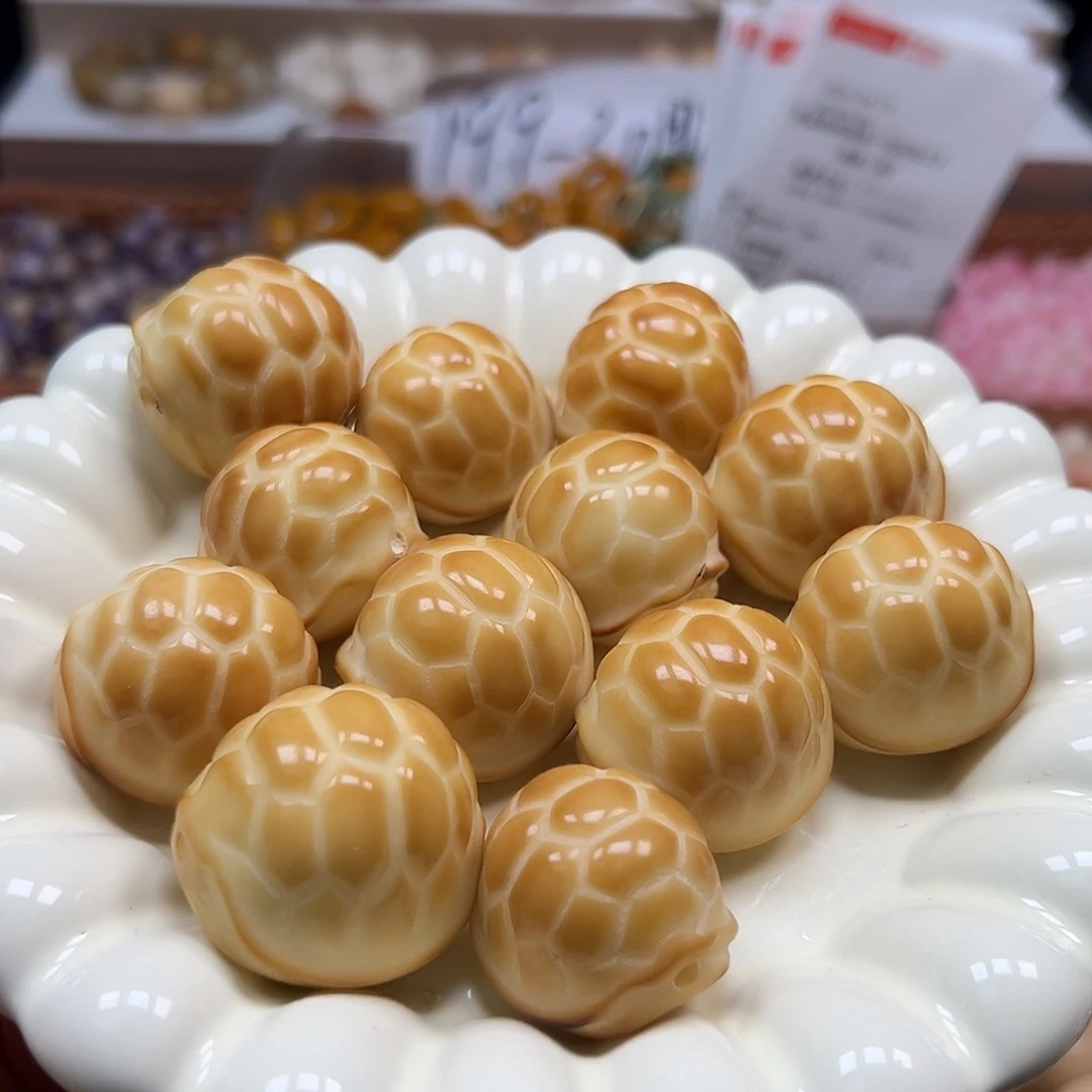 手串菩提根/象牙果微瑕炭烤富甲10颗有裂眼配大小29左右