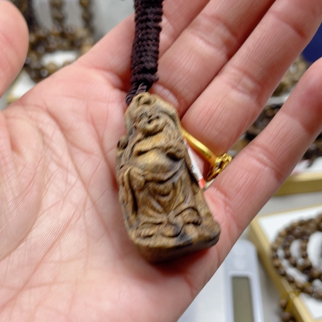 沉香木手串随**安越南芽庄老白棋玉化老料满瘤疤