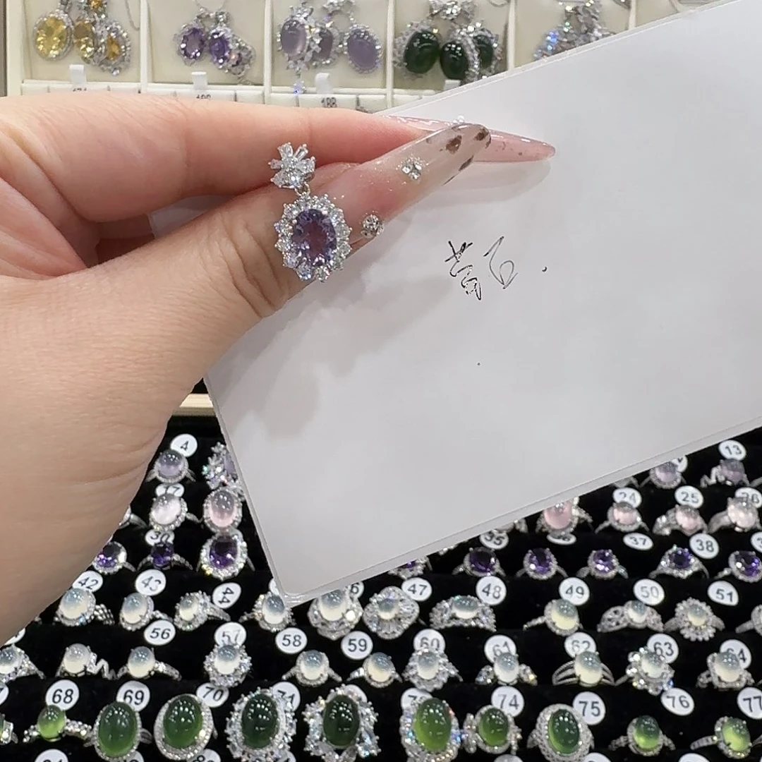 费***店蛇纹石玉银S925镶嵌吊坠(赠链)