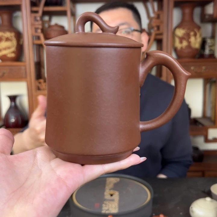 紫砂茶壶紫泥 盖杯 一帆风顺