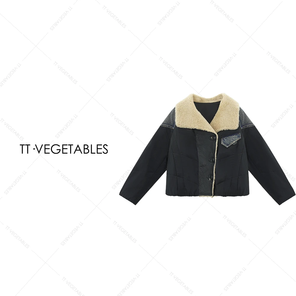 噢芬/小个子 【禾澄】鹅绒皮毛一体毛毛领翻领宽松羽绒服外套522695