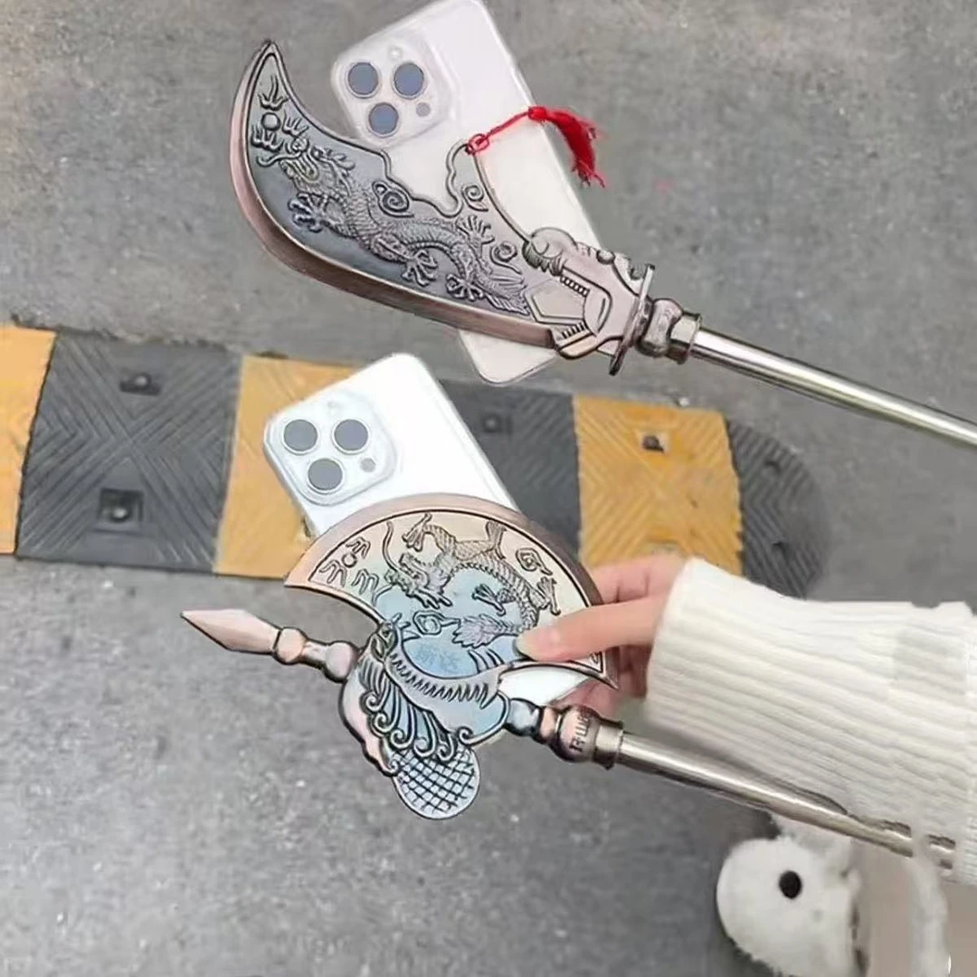 减压恶搞仿真青龙偃月刀适用苹果14/13proMax手机壳iPhone15女16