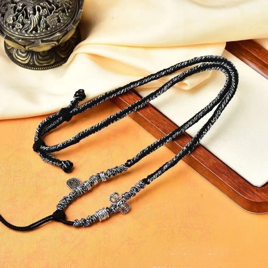 手工编织吊坠挂绳可挂唐卡扎基拉姆男女民族风复古百搭调节项链绳