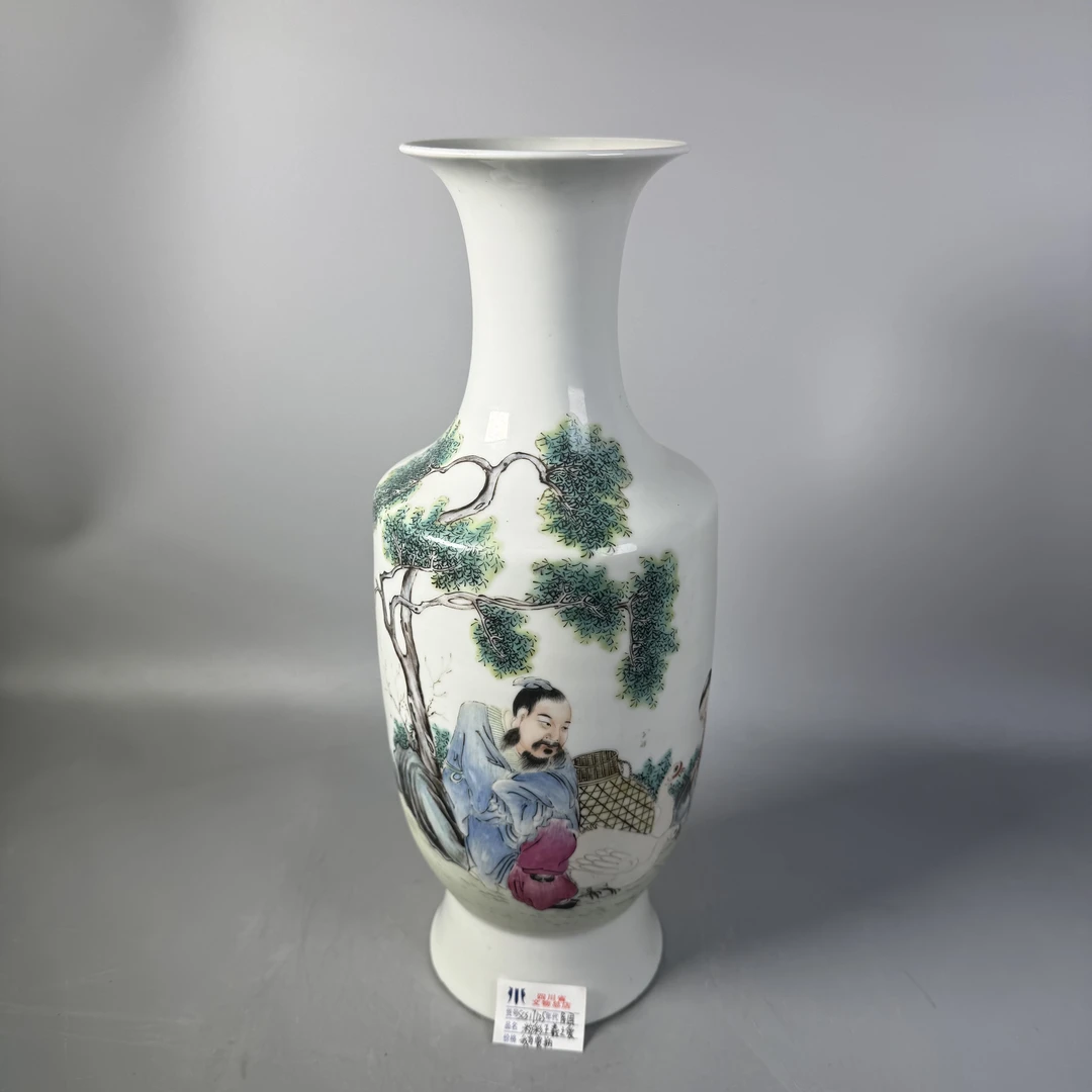 SCS17125民国粉彩王羲之爱鹅赏瓶/四川省文物总店