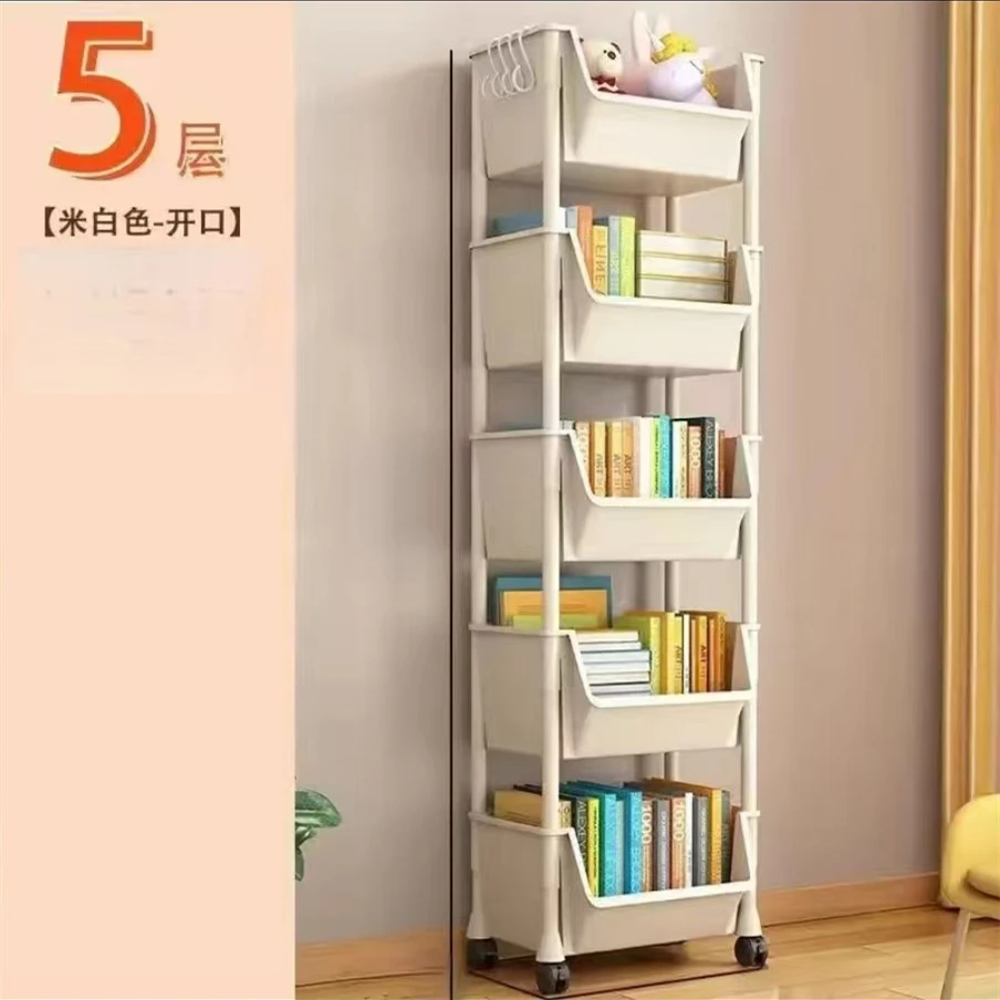5层置物架收纳架储物架移动推车带轮子移动卧室客厅零食架1B