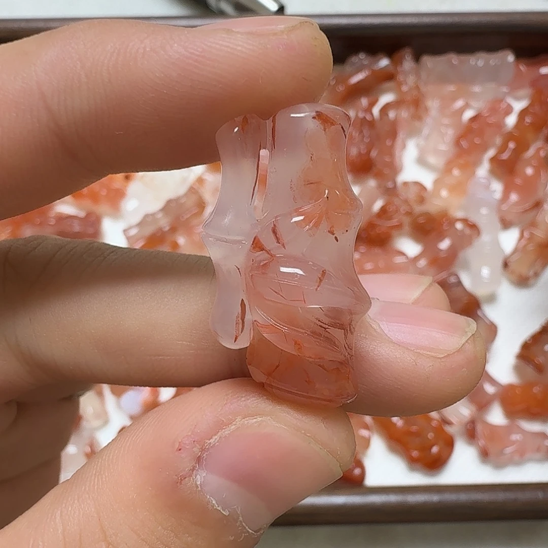 南红玛瑙未镶嵌川料瓦西无优化原矿冰飘文昌竹6g
