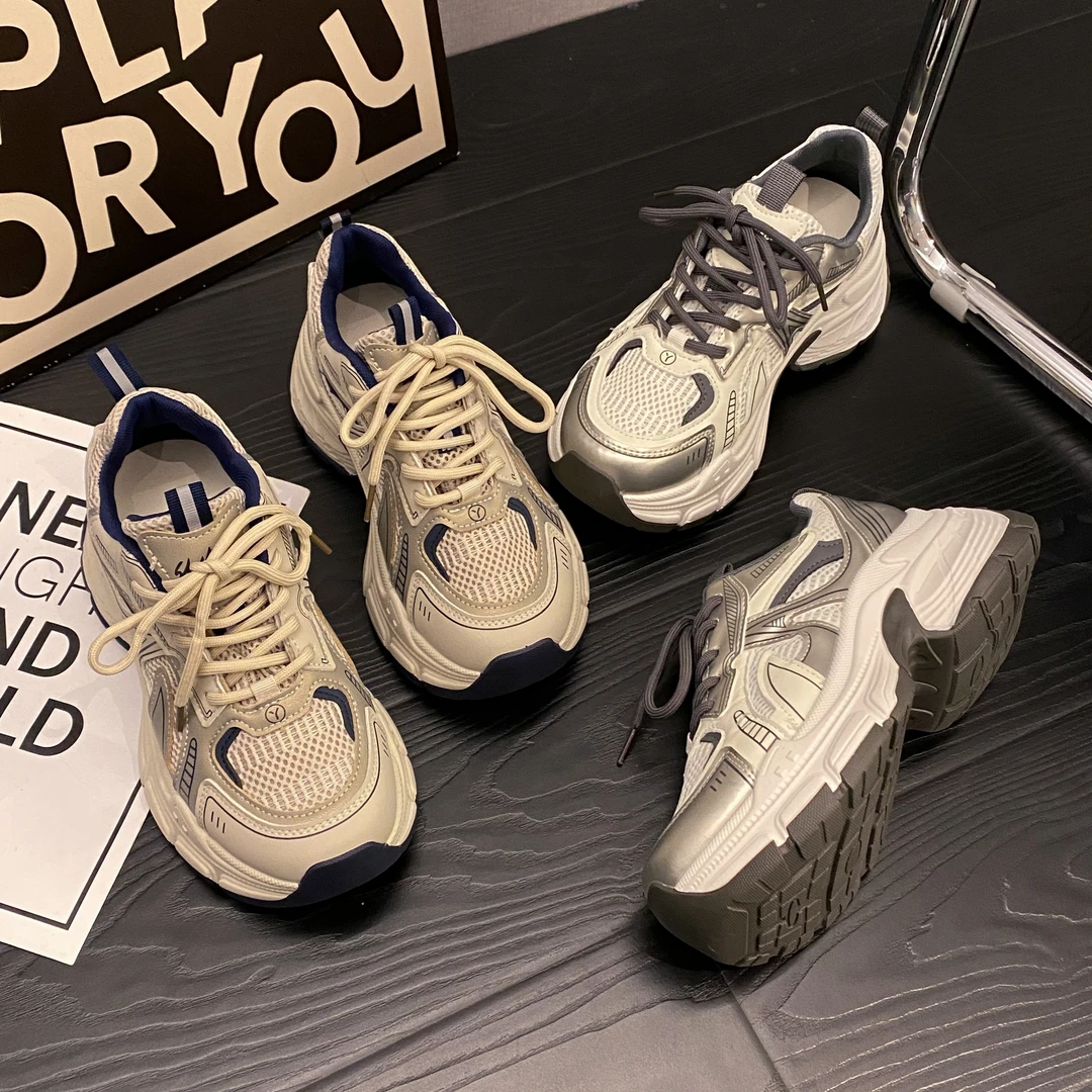 贾不假运动鞋女2025春季新款潮流时尚小个子增高厚底舒适老爹鞋冬