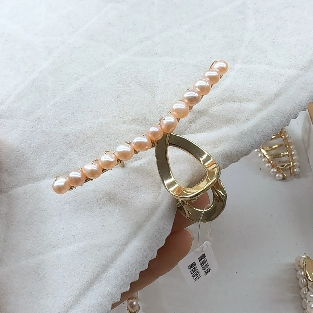 银S925镶嵌淡水珍珠发饰