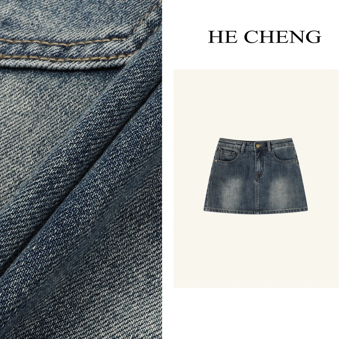 【禾呈】美式水洗蓝牛仔短裙复古半裙修身a字甜辣甜酷包臀裙女10204