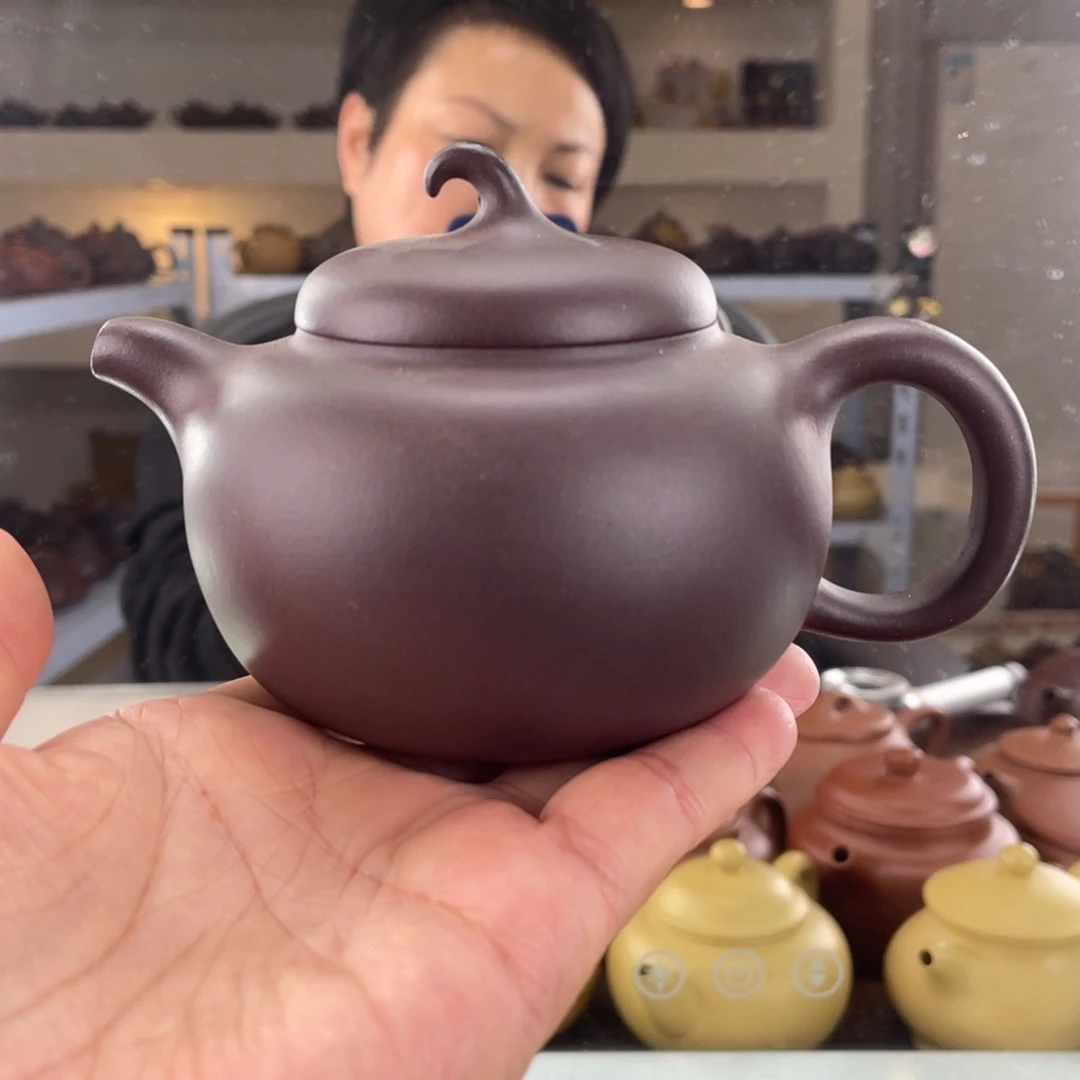 紫砂茶壶老紫泥茄瓜250cc左右