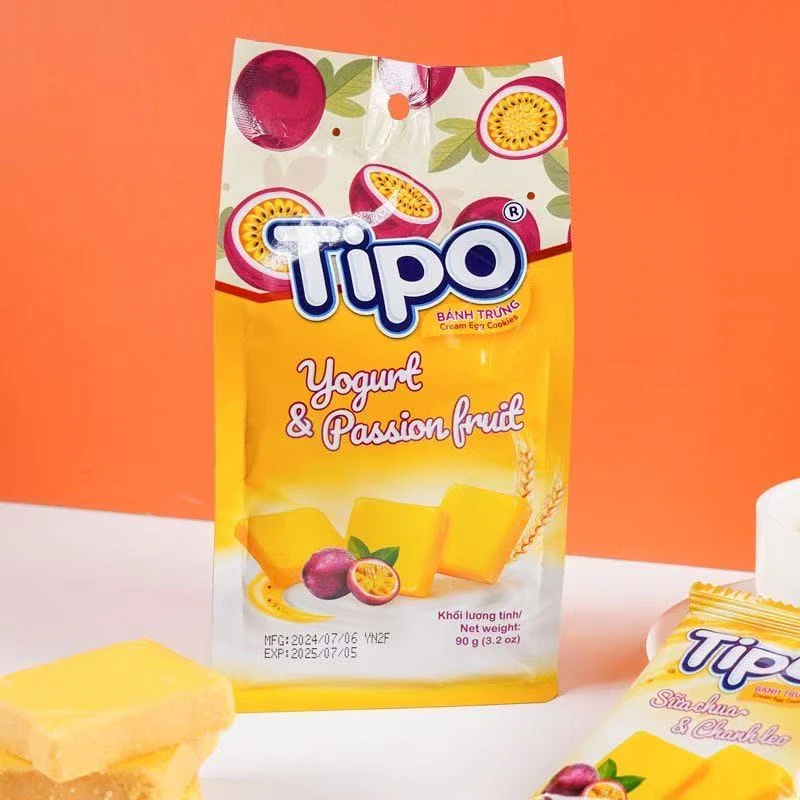 【保质期至2025.2.28】越南进口TIPO百香果酸乳味涂层面包干135g*3