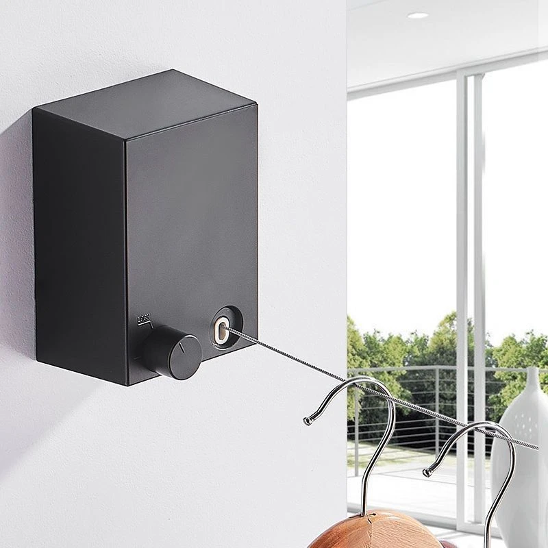 隐形晾衣绳收缩晾晒衣服神器室内免打孔卫生间伸缩阳台钢丝绳子架