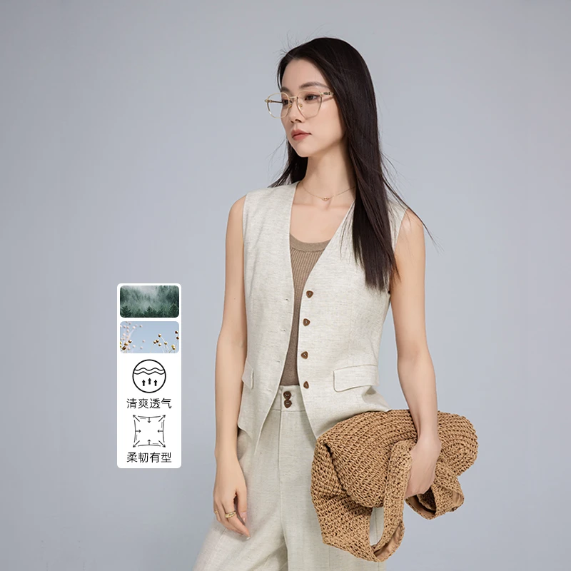 女款无袖马夹外穿洋气高级感百搭老钱风透气秋冬休闲短款马甲时尚