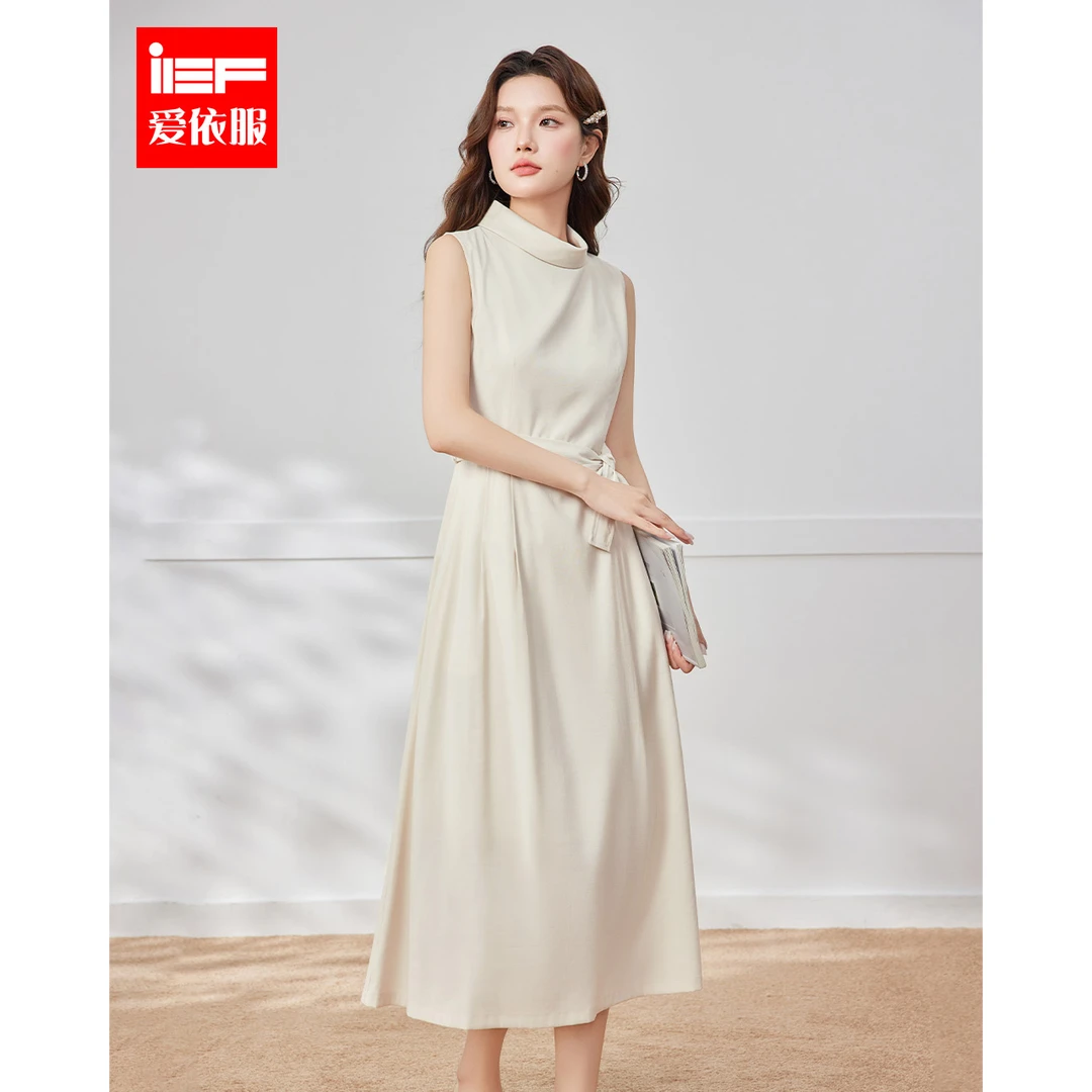 IEF/爱依服裙子2025夏季新款法式高级感优雅气质通勤显瘦背心长裙