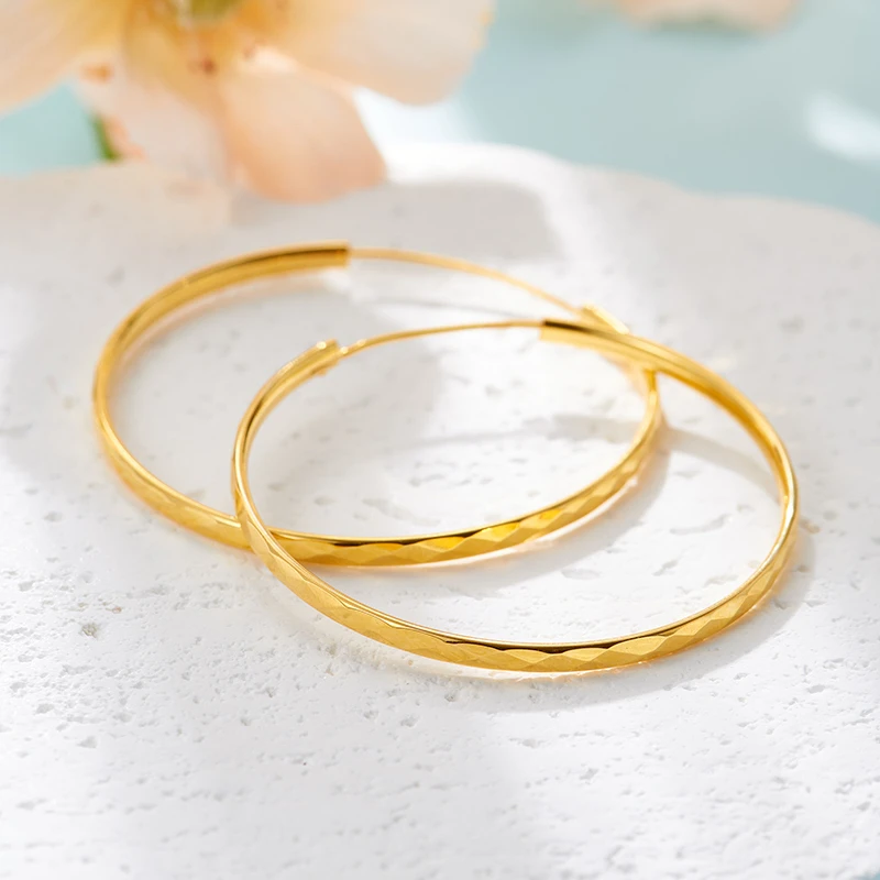 足银耳饰 原创设计棱镜大耳环气质素款欧美大耳圈百搭简约个性