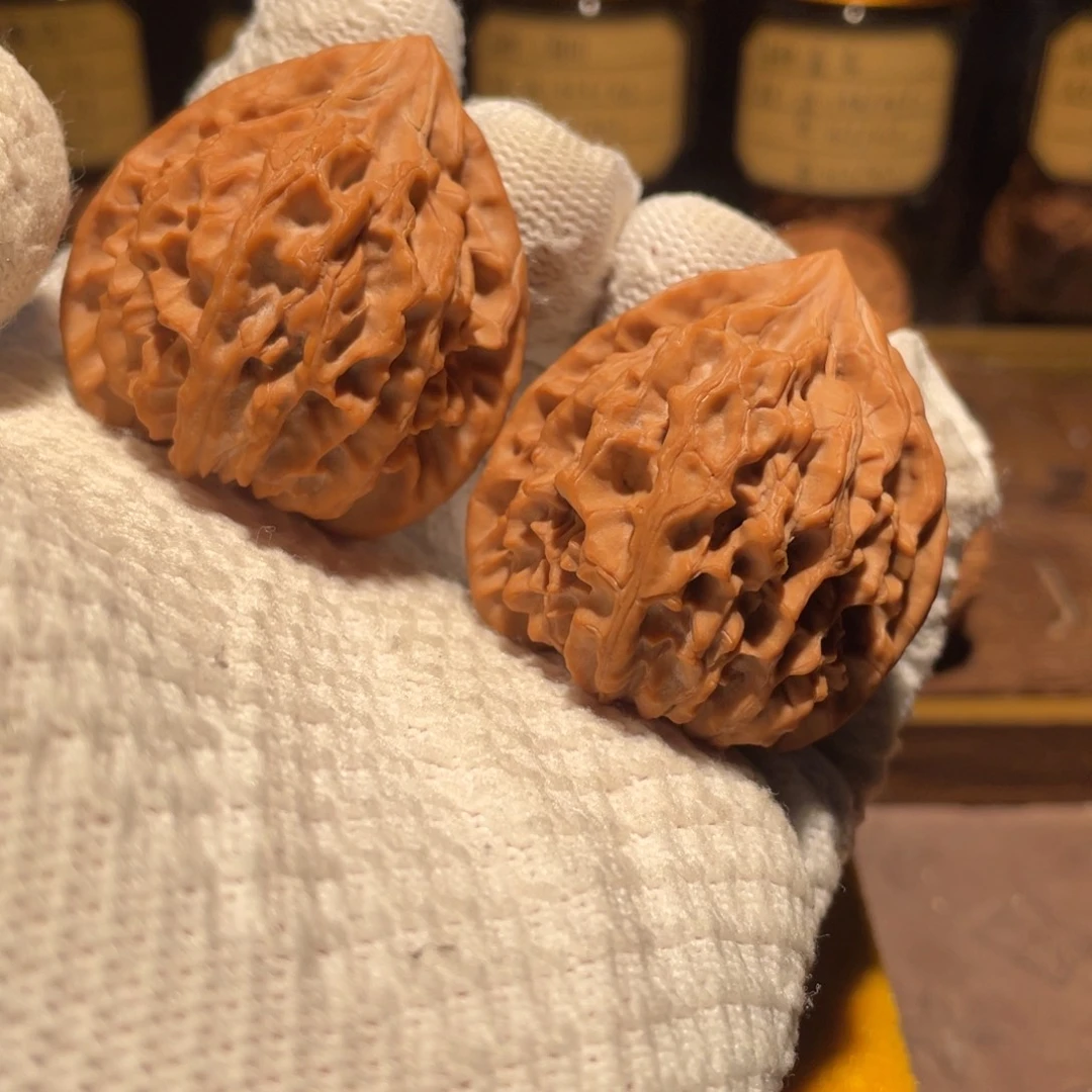 文玩核桃把件43三角龙门涧