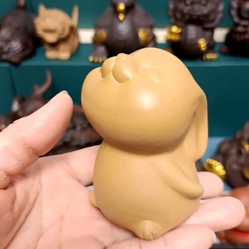 茶宠紫砂小兔茶宠摆件