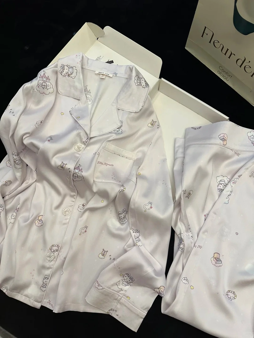 【DMXJ大梦想家】可爱卡通Kitty猫睡衣女秋季新款可外穿居家服套装