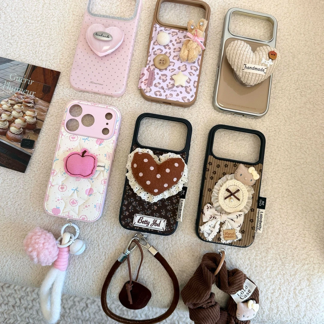 复古棕色可爱复古元素适用iPhone17promax新款16pro手机壳15软14