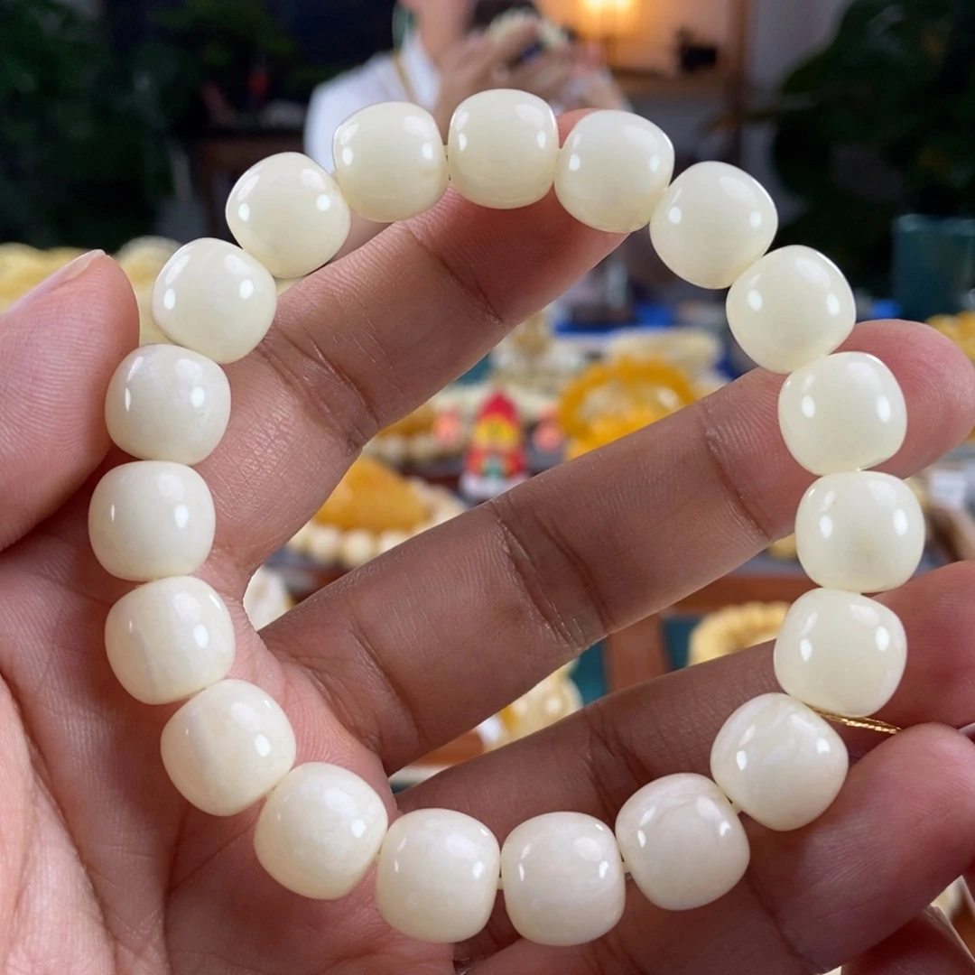 琥珀未镶嵌珠宝奇石12白蜡同料串19.71