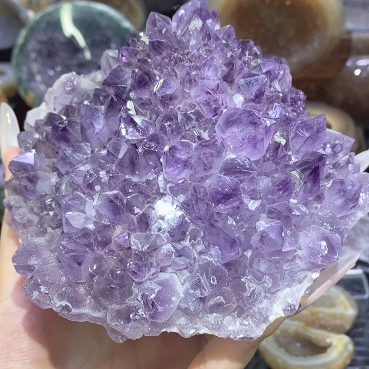 未镶嵌珠宝半成品紫晶紫钛金牙软雪景花花山