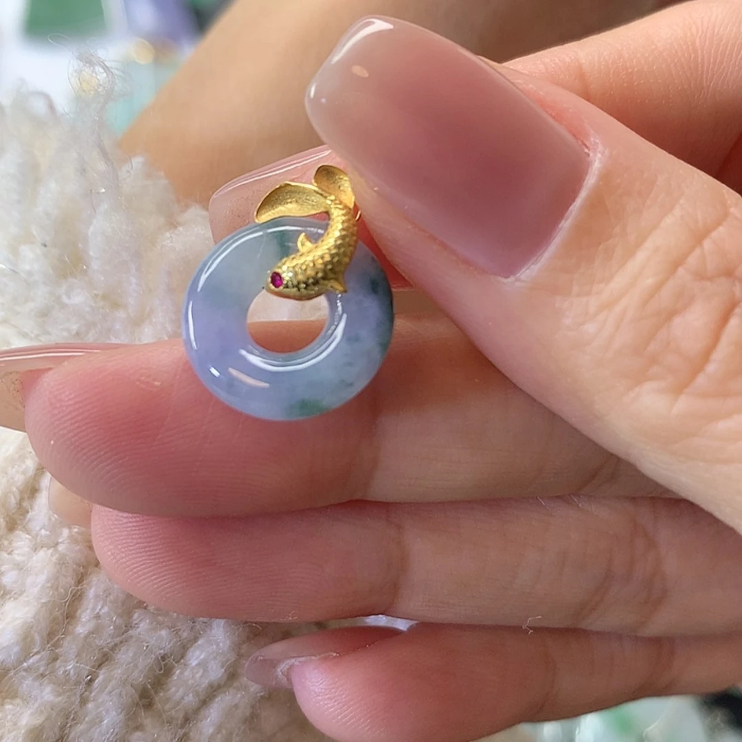 【闪购商品】翡翠吊坠(不含链)18K金镶嵌