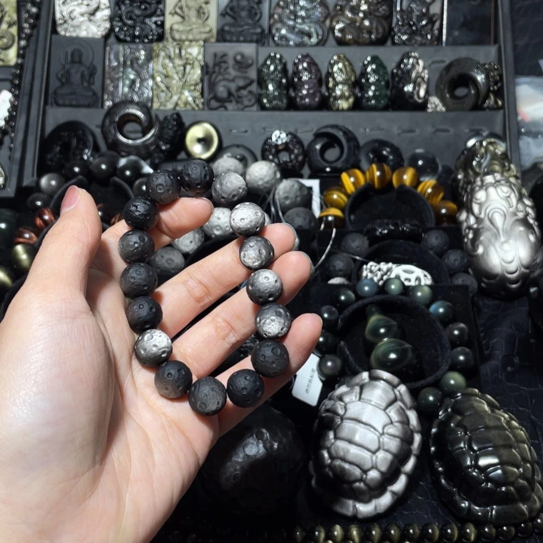 鸿***板黑曜岩未镶嵌珠宝奇石