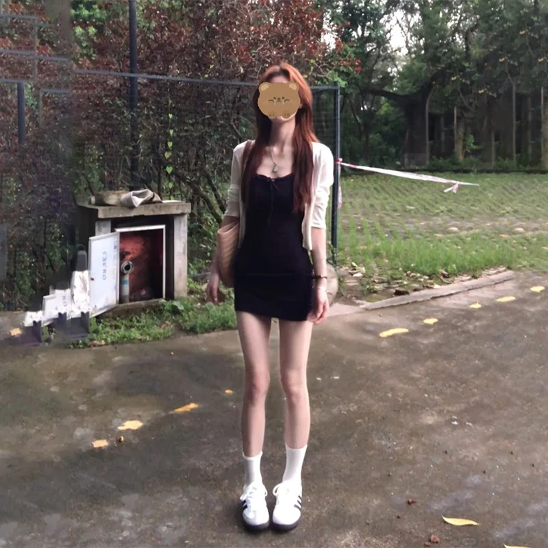 连衣裙女夏包臀裙紧身性感吊带裙加开衫两件套夏日绝美小裙子套装