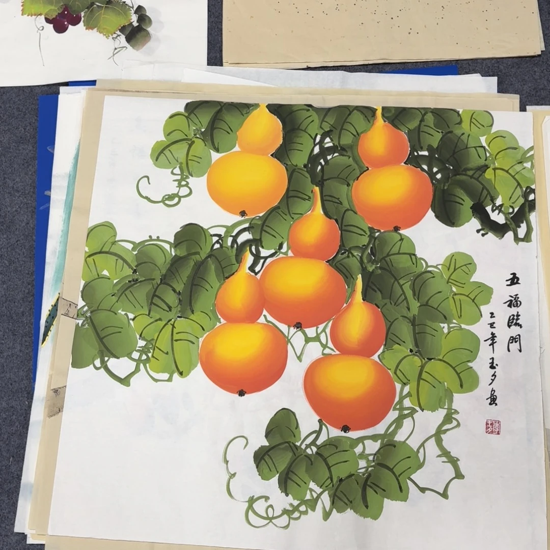 国画68×68手绘画画