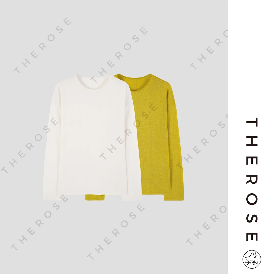 之柔【闪光人生】优雅舒适简约丝绒百搭针织衫定染立体浮雕卷边上衣