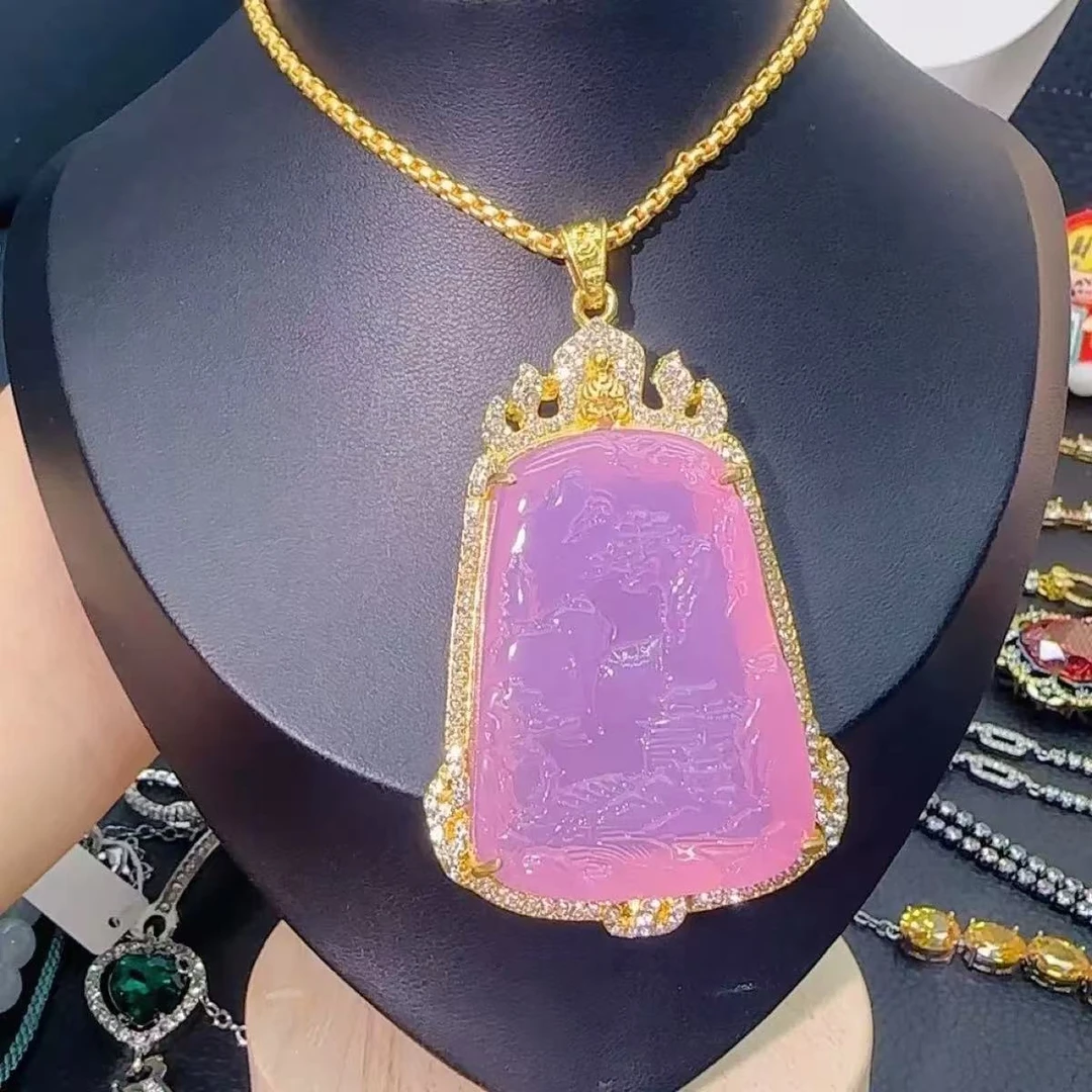 铜合金项链 百搭款山水牌项链毛衣链