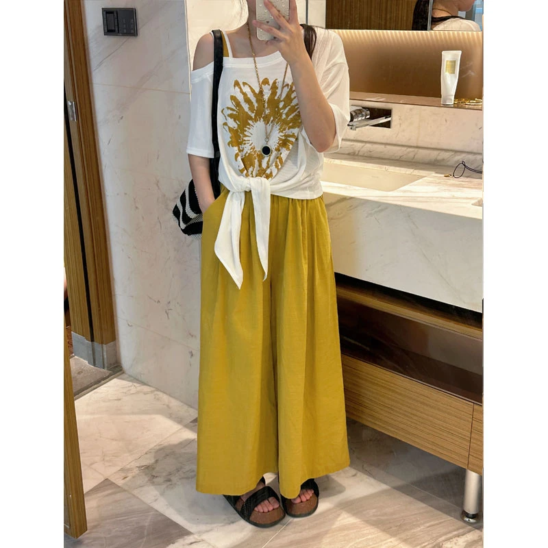 （单独裤子）气质宽松显瘦裙裤休闲垂感慵懒风百搭时尚减龄