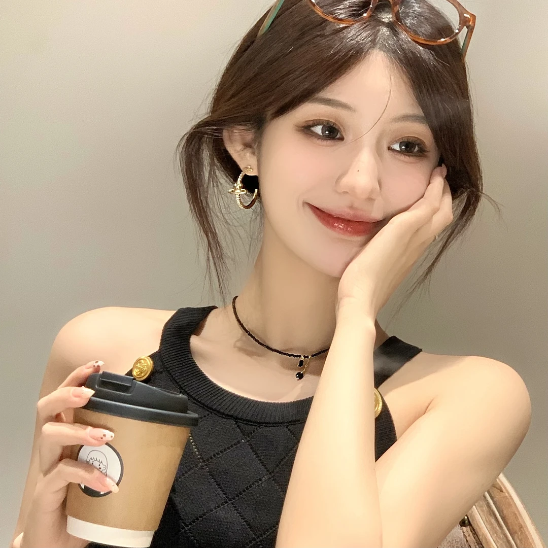 FULL GIRLISH耳环00354金色小飞碟耳钉耳饰