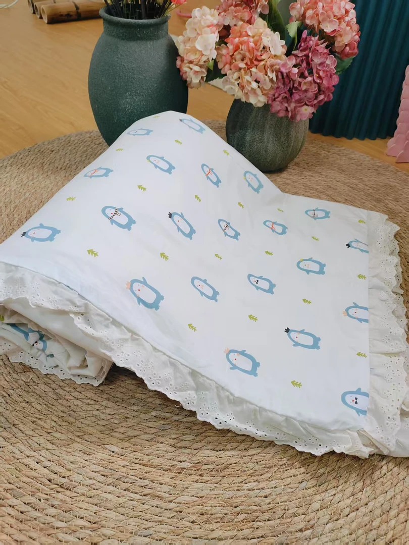 GY自然呼吸有氧水洗棉双人花边夏被200*230微瑕～Q204