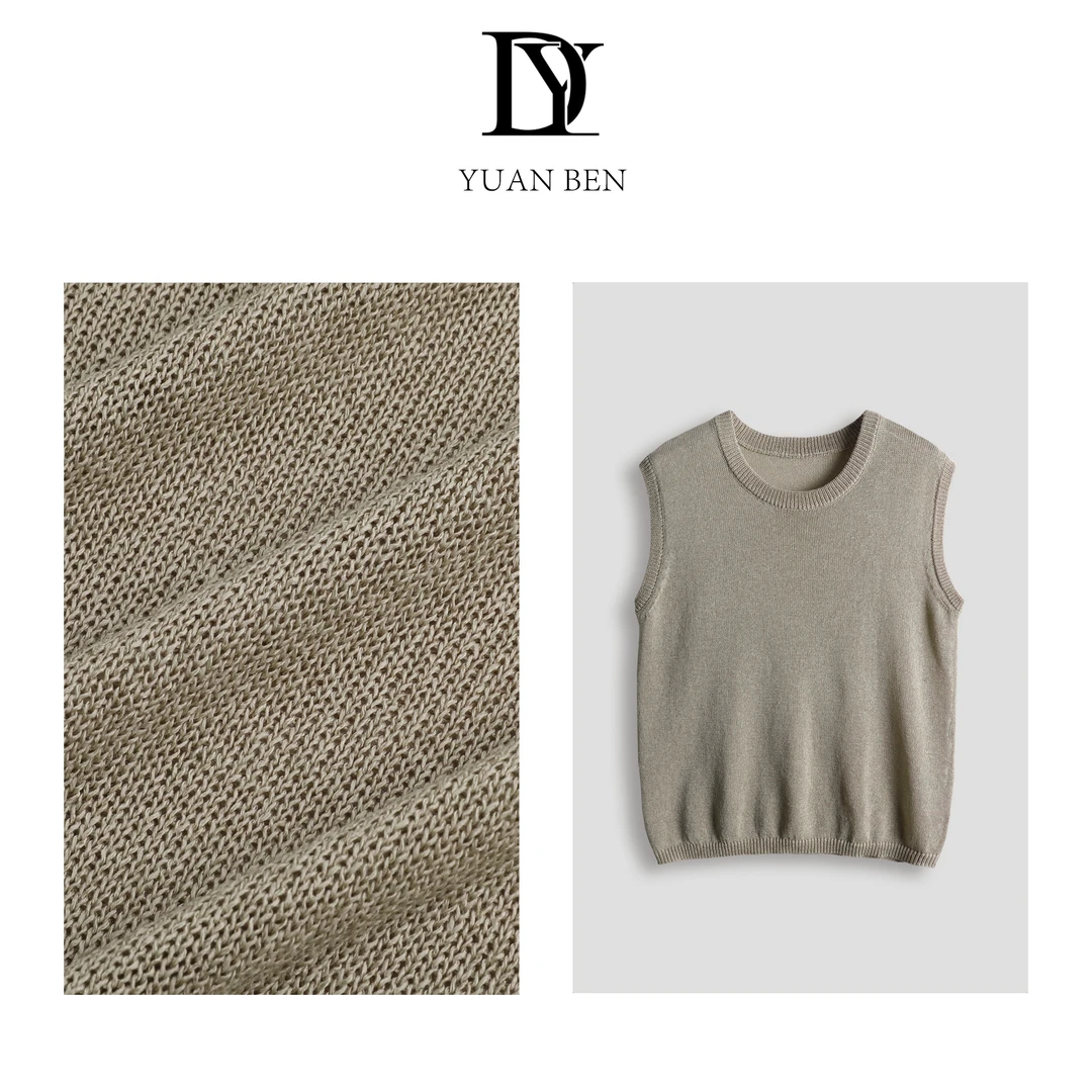 大缘·缘本【时当梦夏】极简舒适百搭宽松圆领针织无袖背心DZ2512