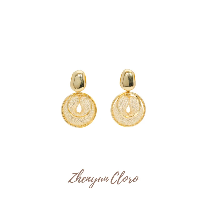 铜合金耳饰 KLL 【璀璨】金丝圈圈耳环 ML2010