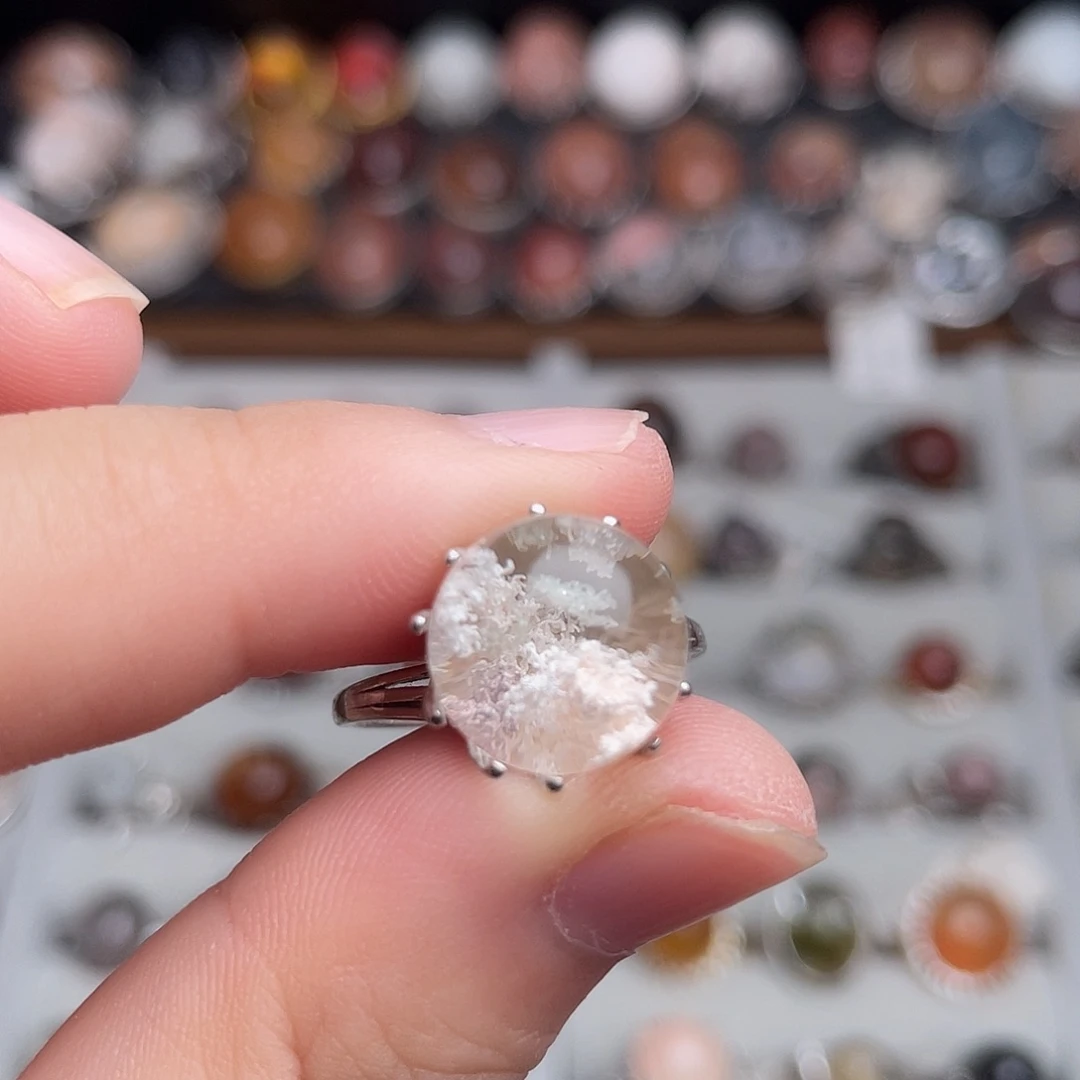 水晶戒指银S925镶嵌