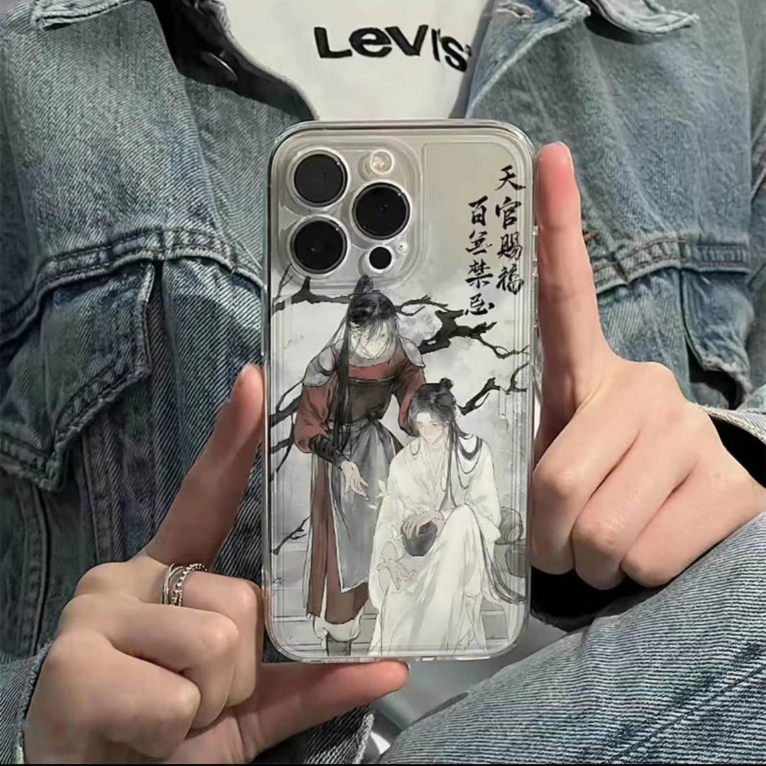 动漫天宫赐福适用iPhone16/15pro透明手机壳华为P70vivoppo小米套