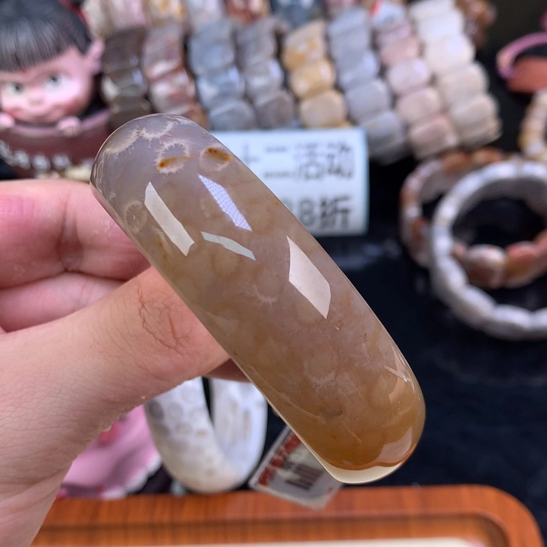 【闪购商品】颈饰未镶嵌硅化珊瑚（珊瑚玉）42号咖糖冰56.4圈