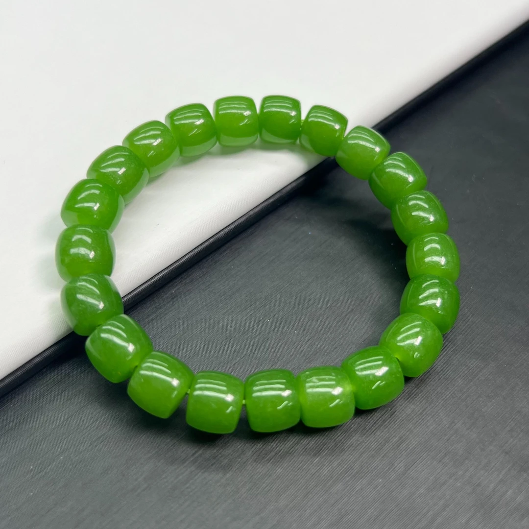A367果绿直切单圈10mm手串百搭