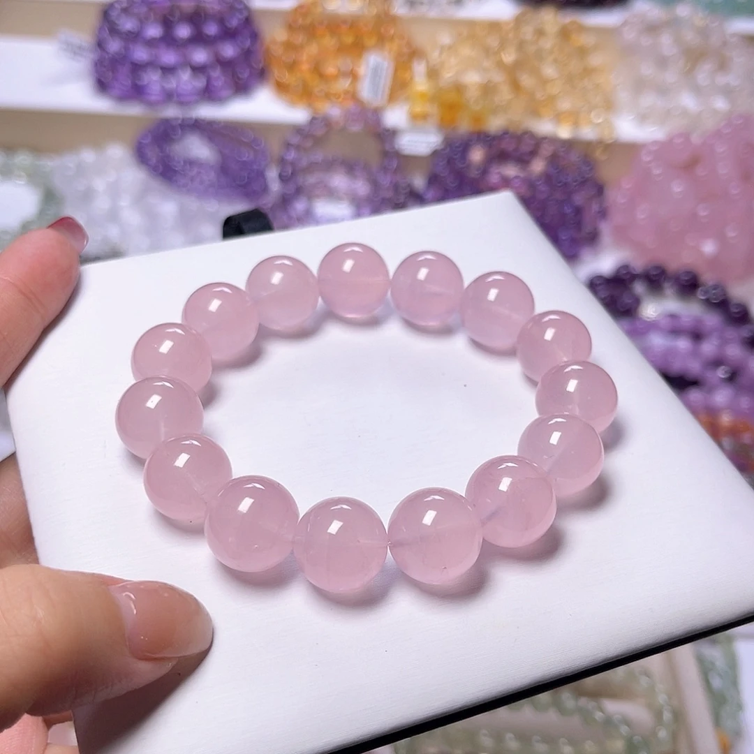 水晶手串未镶嵌白****卜天然水晶水晶14mm